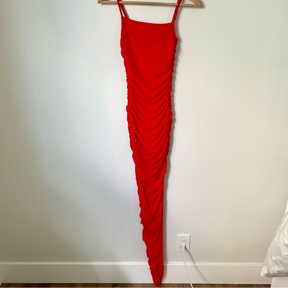 Revolve BY THE WAY Milani Ruched Maxi Dress in Red Size Extra Small - Picture 2 of 8